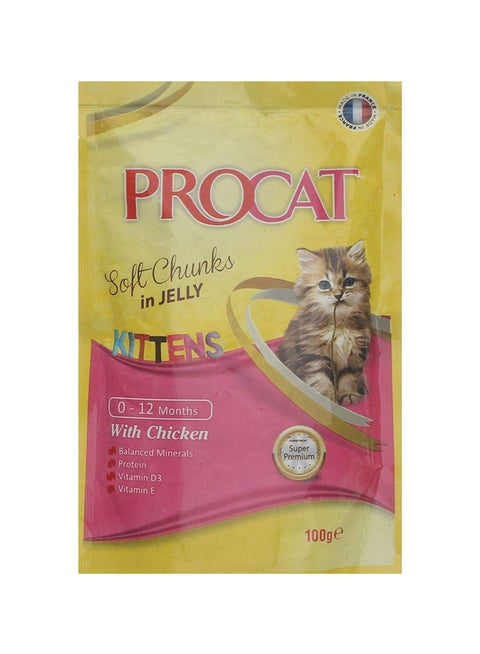 PROCAT Soft Chunks in Jelly for Kittens with Chicken - 100g Pouch